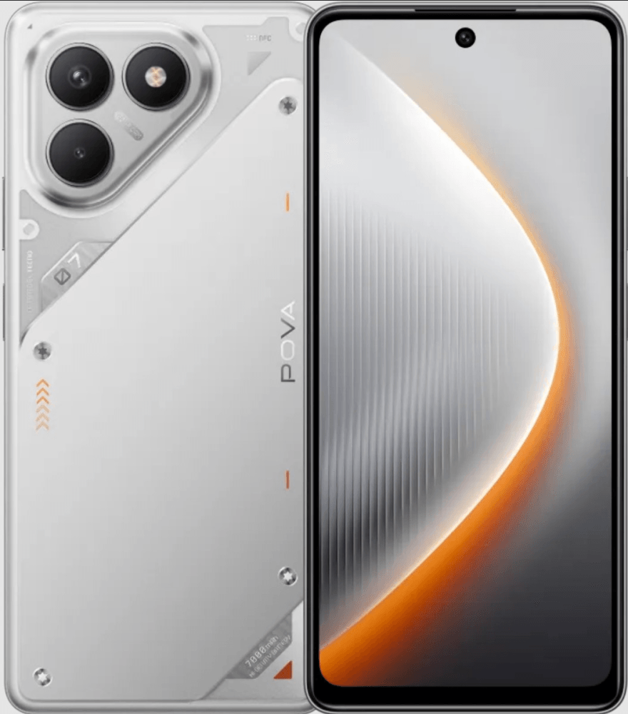 LJ6 POVA 7 NEO 8+128 MAGIC SILVER, 6.78" Asahi Glass, 20:9, 2460 x 1080 Mpix, 2.2GHz x2 + 2.0GHz x6 , 8 Core, 8GB RAM,128GB, up to 256GB flash, 108Мп+2Мп/8Мп, 2Sim, LTE, 4G, BT, WiFi, GPS/AGPS, Type-C, 7000mAh, Android 15